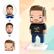 Gifts for Dad Custom Head Brick Figures Happy Father's Day Brick Figures Small Particle Block Toy