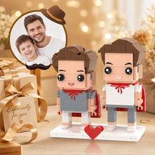 Surprise Father's Day Gifts Full Custom 2 People Brick Figures Custom Brick Figures Small Particle Block Toy