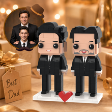 Creative Father's Day Gifts Full Custom 2 People Brick Figures Custom Brick Figures Small Particle Block Toy