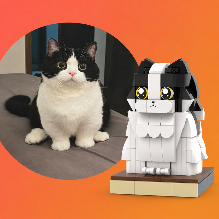 Custom Cat | Custom Block Figure from Photo,DIY Minifigure, Handmade Birthday Gift, Couple Brick Characters