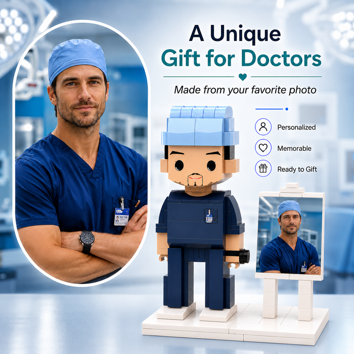 Doctor Gifts Custom Head Brick Figures Personalized Doctor Small Particle Block Toy