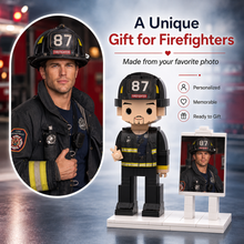 Firefighter Gifts Custom Head Brick Figures Personalized Firefighter Small Particle Block Toy